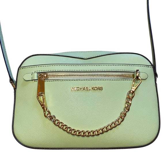 Michael Kors Handbags - Michael Kors Jet Set Large Saffiano Leather Crossbody Bag in Sage